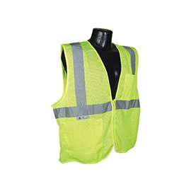 RADWEAR SV2ZGM-2X Economical Safety Vest, 2XL, Unisex, Fits to Chest Size: 30 in, Polyester, Green/Silver