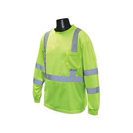 RADWEAR ST21-3PGS-2X Safety T-Shirt, 2XL, Polyester, Green, Long Sleeve, Pullover Closure