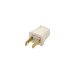 Leviton C22-00123-00W Wire Plug, 2 -Pole, 10 A, 125 V, Male, NEMA: NEMA 1-15P, White