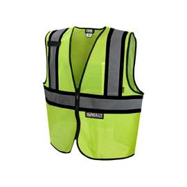 DeWALT DSV221-2X Economical Safety Vest, 2XL, Polyester, Green, Zipper Closure