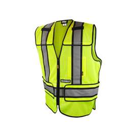 DeWALT DSV421-S/L Adjustable Safety Vest, L/S, Polyester, Green, Zip-N-Rip Closure