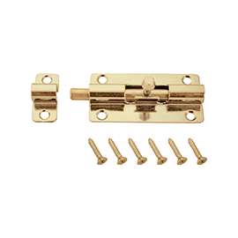 ProSource 20474CZB-PS Barrel Bolt, 0.31 Dia in Bolt Head, 6 in L Bolt, Steel, Satin Brass Tone