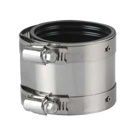 ProSource Coupling, 2 in, Rubber/Stainless Steel, Black/Stainless Steel Shield