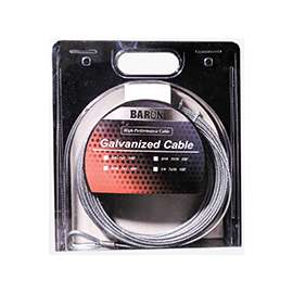 BARON 0 9005/50090 Aircraft Cable, 1/4 in Dia, 50 ft L, 1220 lb Working Load, Galvanized Steel