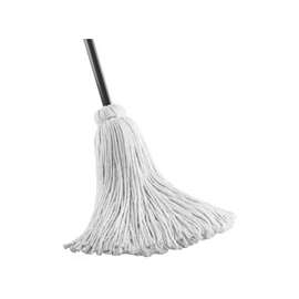 Zephyr 11016L Deck Mop, 16 oz Headband, 48 in L, Cotton Mop Head, Natural Mop Head, Metal Handle