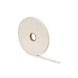 M-D 02733 Foam Tape, 3/8 in W, 17 ft L, 3/16 in Thick, PVC, White