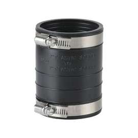 ProSource Coupling, 2 in, Socket to Socket Coupling, PVC, Black