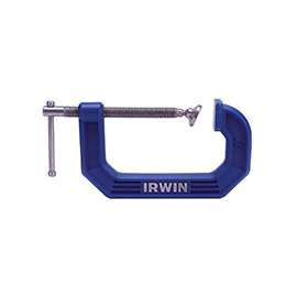 IRWIN 2025101 C-Clamp, 10 lb Clamping, 1-1/2 in Max Opening Size, 1-1/2 in D Throat, Steel Body, Blue Body