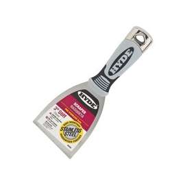HYDE 06408 Stainless Scraper, 3 in W Blade, Single-Edge Blade, Stainless Steel Blade, Plastic/Wood Handle