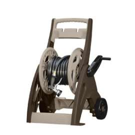 Suncast JNF175B Hose Reel Cart, 5/8 in Hose, 175 ft of 5/8 in Hose, Crank Handle, Vinyl