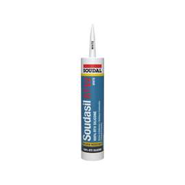 Soudal Soudasil RTV2 5823554 Silicone Sealant, White, 24 hr Curing, -40 to 325 deg F, 10.1 fl-oz Cartridge