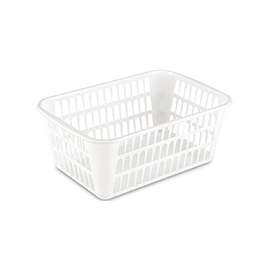 Sterilite Ultra 16228012 Storage Basket, 0.9 cu-ft Capacity, Plastic, White
