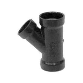CANPLAS 102325LBC Reducing Pipe Wye, 2 x 2 x 1-1/2 in, Hub, ABS, Black