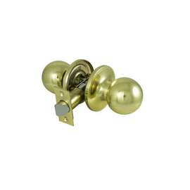 ProSource T3730V-PS Door Knob, Knob Handle, Metal, Polished Brass, 2-3/8 to 2-3/4 in Backset, 44 x 57 mm Strike