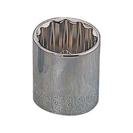 Vulcan MT6515738 Drive Socket, 9/16 in Socket, 1/2 in Drive, 12-Point, Chrome Vanadium Steel, Chrome
