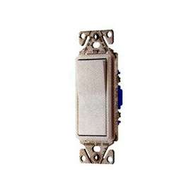 Eaton Wiring Devices 7500 7513W-BOX Rocker Switch, 15 A, 120/277 V, 3-Way, Lead Wire Terminal, White