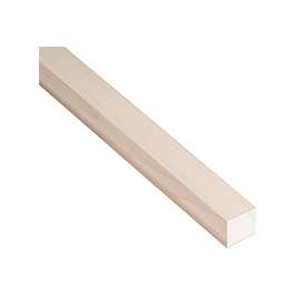 Waddell 8306UB Dowel Rod, 36 in L, 3/8 in Dia, Square, Hardwood