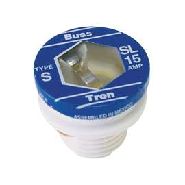 Bussman BP/SL-15 Time-Delay Plug Fuse, 15 A, 125 V, 10 kA IR