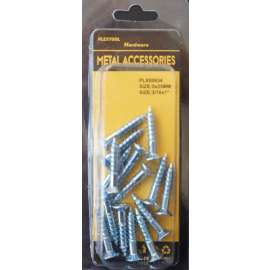 Plextool Flat Head Countersunk Wood Screws 3/16" x 1", 15pcs/PK, 24 PK/Box, Total 360pcs (PLX00634)