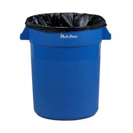 PLASTIC PRINCE 20 Gallon Round Trash Can Container Blue Plastic Commercial Garbage Bin for Home Garage Restaurants Warehouses
