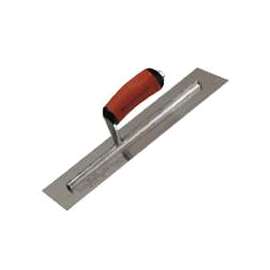 Marshalltown MXS66D Finishing Trowel, Tempered Blade, Curved Handle, Spring Steel Blade, Gray Handle