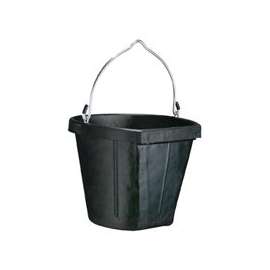 FORTEX-FORTIFLEX B600-18 Heavy-Duty, Side Flat Bucket, Fortalloy Rubber/HDPE, Black
