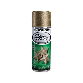 RUST-OLEUM 267689 Multi-Surface Glitter Spray Paint, Shimmer, Gold, 10.25 oz Aerosol Can
