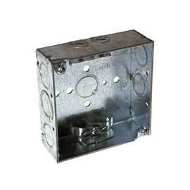 RACO 8211 Outlet Box, Clamp Cable Entry, 11-Knockout, Screw Mounting, Steel