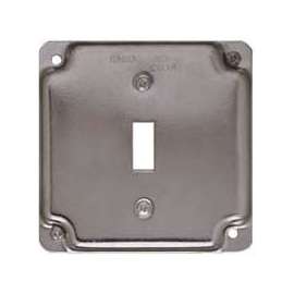 RACO 800C Exposed Work Cover, 4-3/16 in L, 4-3/16 in W, Square, Galvanized Steel, For 1-Toggle Switch