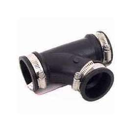 Fernco PQT-200 Pipe Tee, 2 in Run, 2 in Branch, Black