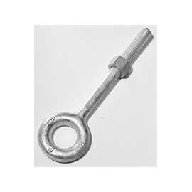BARON 24-5/8X8 Eye Bolt, 5/8 in Thread, 3 in L Thread, 1-1/4 in ID x 2-1/2 in OD Dia Eye, Galvanized Steel