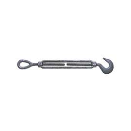 BARON 16-1/2X6 Turnbuckle, 1500 lb Weight Capacity, Hook Fitting A, Eye Fitting B, Galvanized Steel