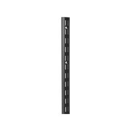 Knape & Vogt 82 BLK 48 Double Slot Shelf Standard, 450 lb Weight Capacity, Wall Mounting, 14 ga, Steel