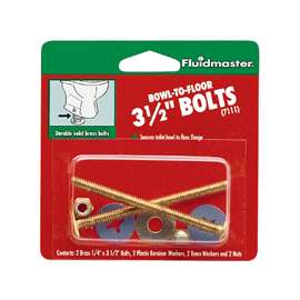 Fluidmaster 7111 Bowl-to-Floor Bolt, Brass