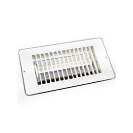 American Hardware V-102WB Floor Register, 4 in W x 8 in H Duct Opening, Steel, White