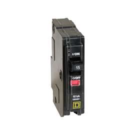 Square D QO QO115CP Miniature Circuit Breaker, 120/240 VAC, 48 VDC, Fixed Trip, Flush Mounting