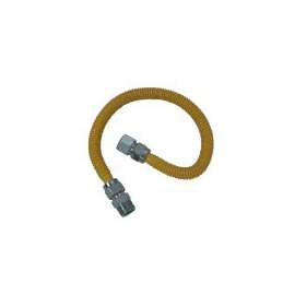 BrassCraft ProCoat CSSC54-48P Straight Gas Connector, 1/2 in Inlet, 1/2 in Outlet, Stainless Steel
