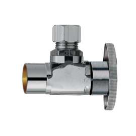 Plumb Pak PP20060LF Shut-Off Valve, 1/2 x 3/8 in Sweat x Compression, Brass, Chrome