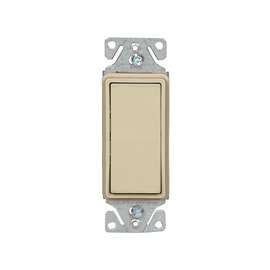 Eaton Wiring Devices 7500 Series 7501V-BOX Rocker Switch, 120/277 V, Strap Mounting, Thermoplastic, Ivory