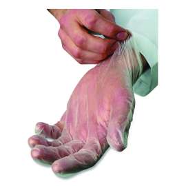 V5201 Series Powder-Free Vinyl Gloves, 3 mil, Small, Clear, 100/Box