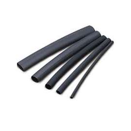GB HST-093 Heat-Shrink Tubing, 3/32 to 3/64 in Dia, 4 in L, Polyolefin, Black