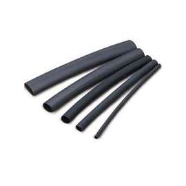 GB HST-500 Heat-Shrink Tubing, 1/2 to 1/4 in Dia, 4 in L, Polyolefin, Black