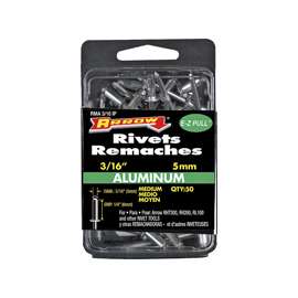 Arrow RMA3/16IP Medium Pop Rivet, 1/4 in L, Aluminum