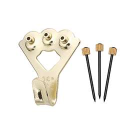 OOK 50026 Picture Hanger, 75 lb Weight Capacity, Steel, Brass