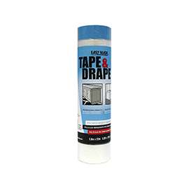 Trimaco EasyMask 949460 Pre-Taped, Tape and Drape Masking Film, 22 m L, 0.6 m W, 0.5 mil Thick, Clear