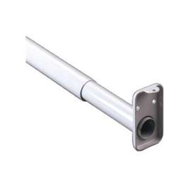 John Sterling Closet-Pro RP0022-48/72 Adjustable Closet Rod with Flange, 48 to 72 in L, 1 in Dia, Steel, Platinum