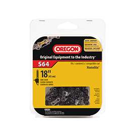 Oregon S64 Chainsaw Chain, 5/32 in File, 18 in L Bar, Stainless Steel