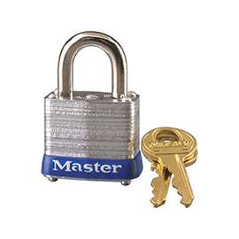 Master Lock 7KA P491 Keyed Padlock, 1-1/8 in W x 1-1/16 in H Body, 9/16 in H Shackle, Steel