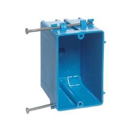 Carlon B118A Outlet Box, Knockout Cable Entry, 4-Knockout, Captive Nail Mounting, PVC