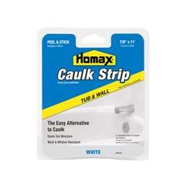 Homax 34015 Caulking Strip, White, 7/8 in W x 11 ft L